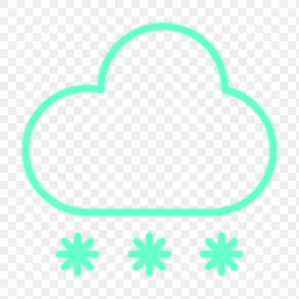 PNG snowing UI icon neon graphic