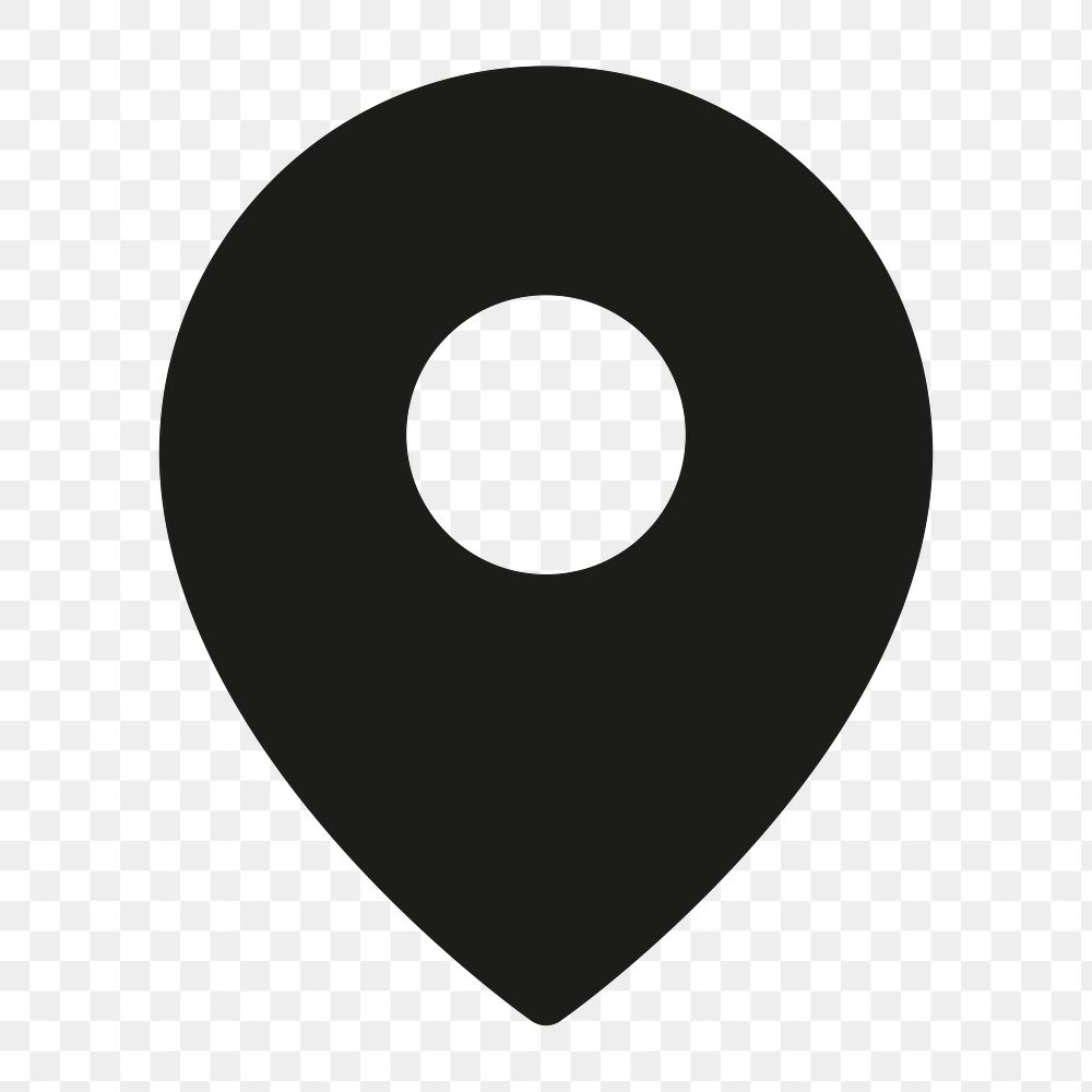 Location pin filled icon png black for social media app