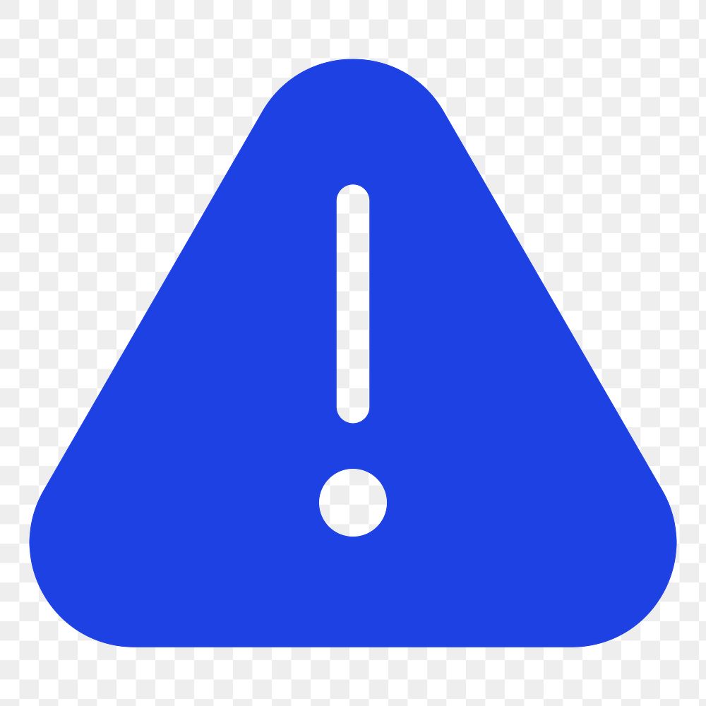 Warning png social media icon in blue flat style
