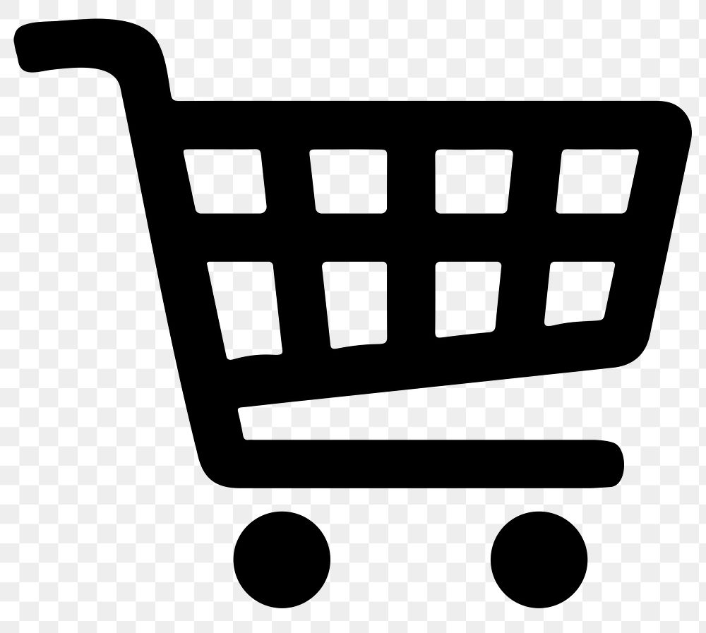 Png shopping cart black icon for social media app simple flat style