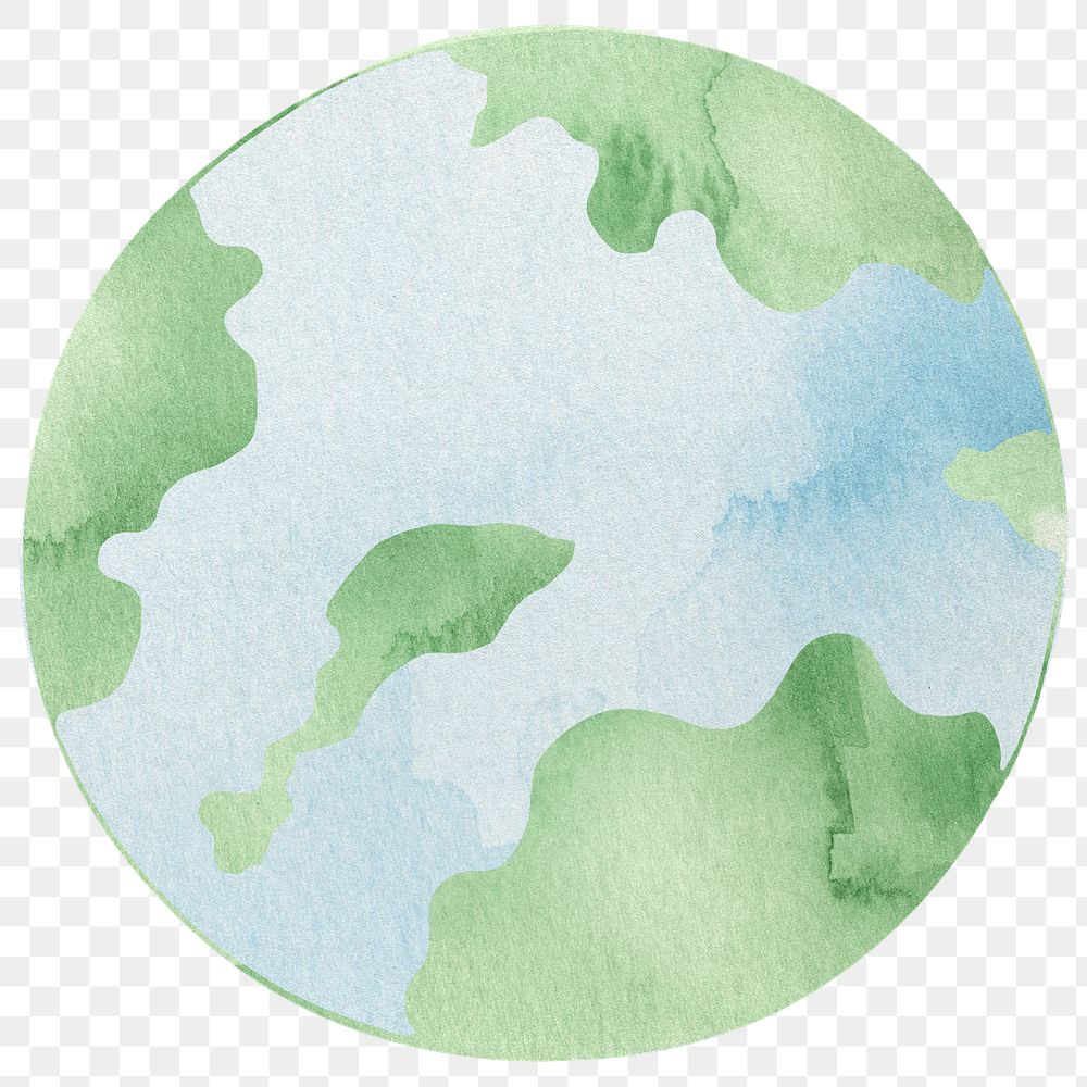 Earth png watercolor design element