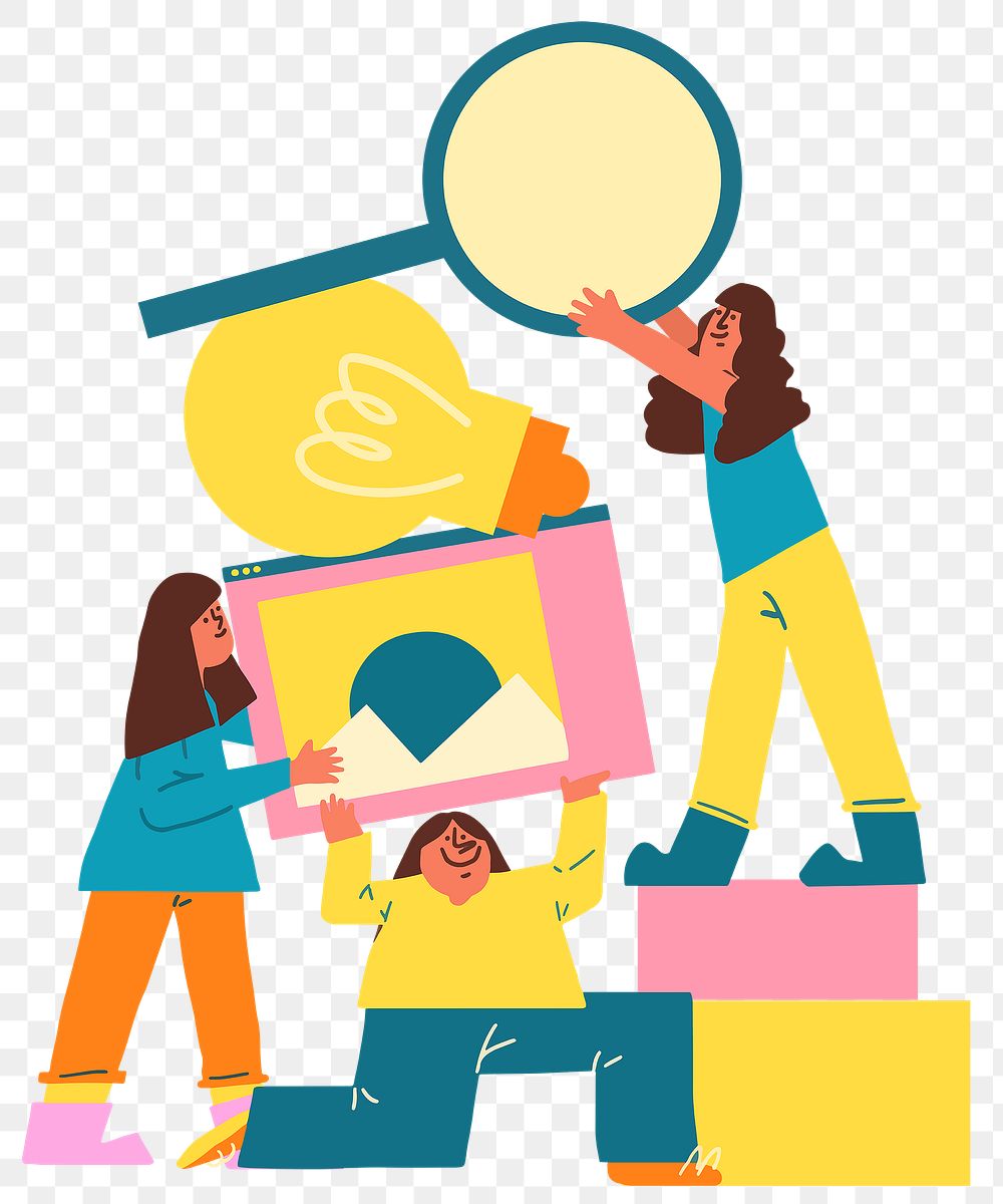 Teamwork and innovation png flat graphics