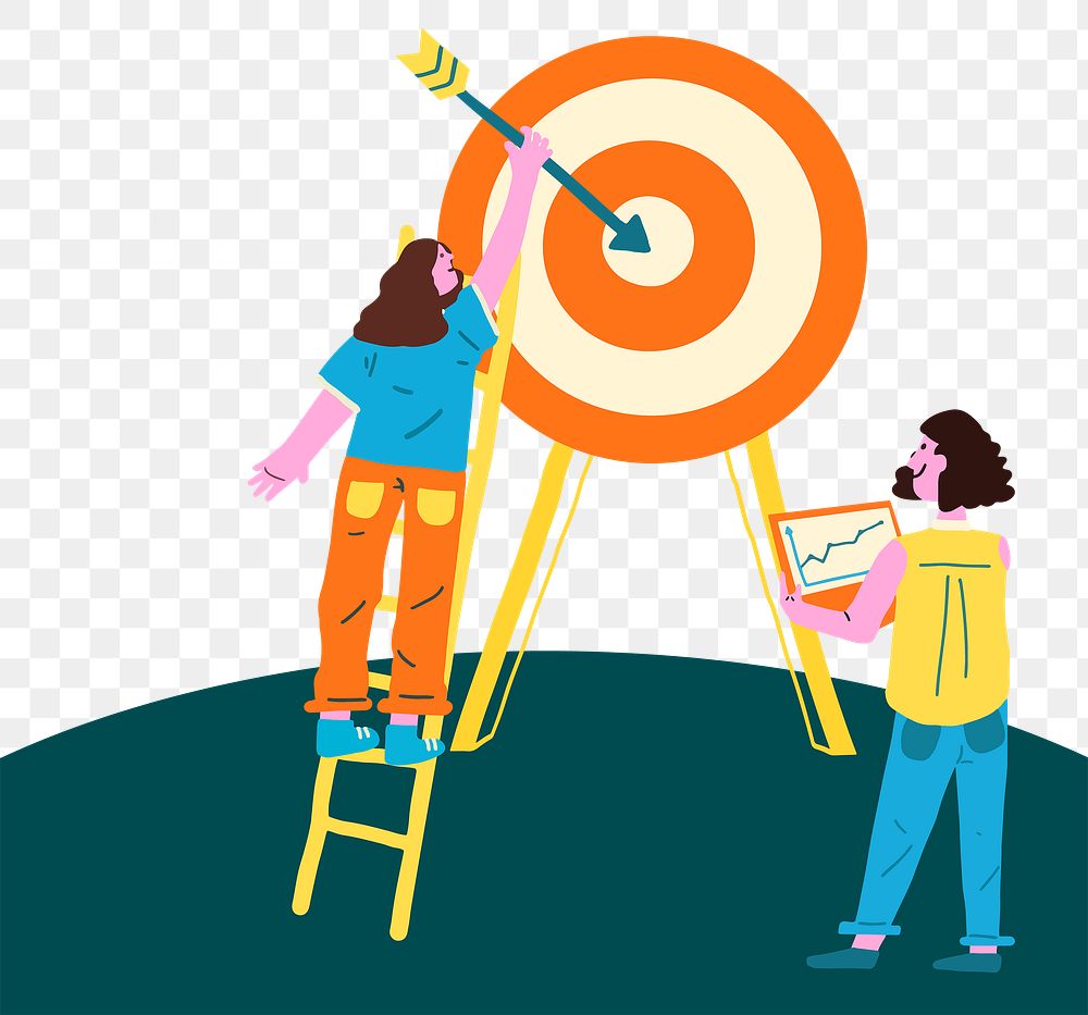 Png performance growth of a company in flat illustration