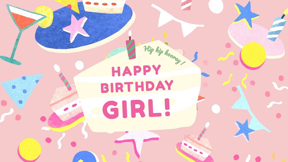 Pastel birthday blog banner template, editable design