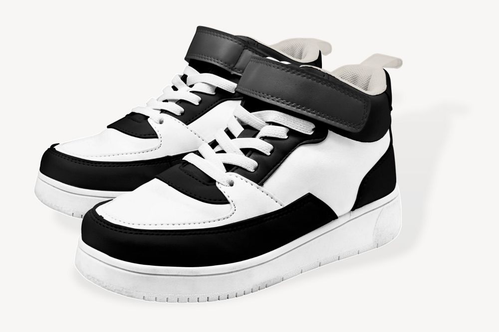 High-top sneakers mockup, editable unisex footwear design