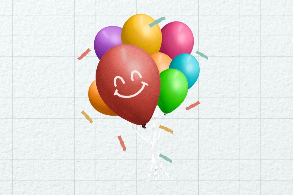 Colorful party balloons, creative remix, editable design