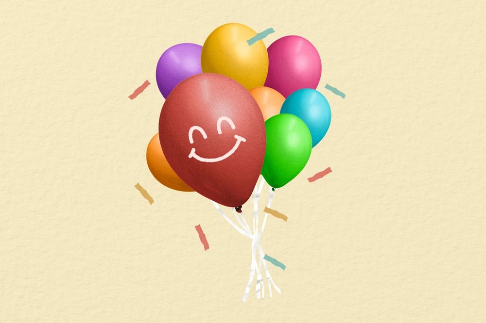 Colorful party balloons, creative remix, editable design