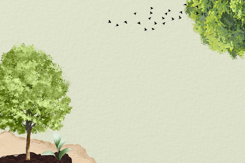 Trees environment border background, editable design