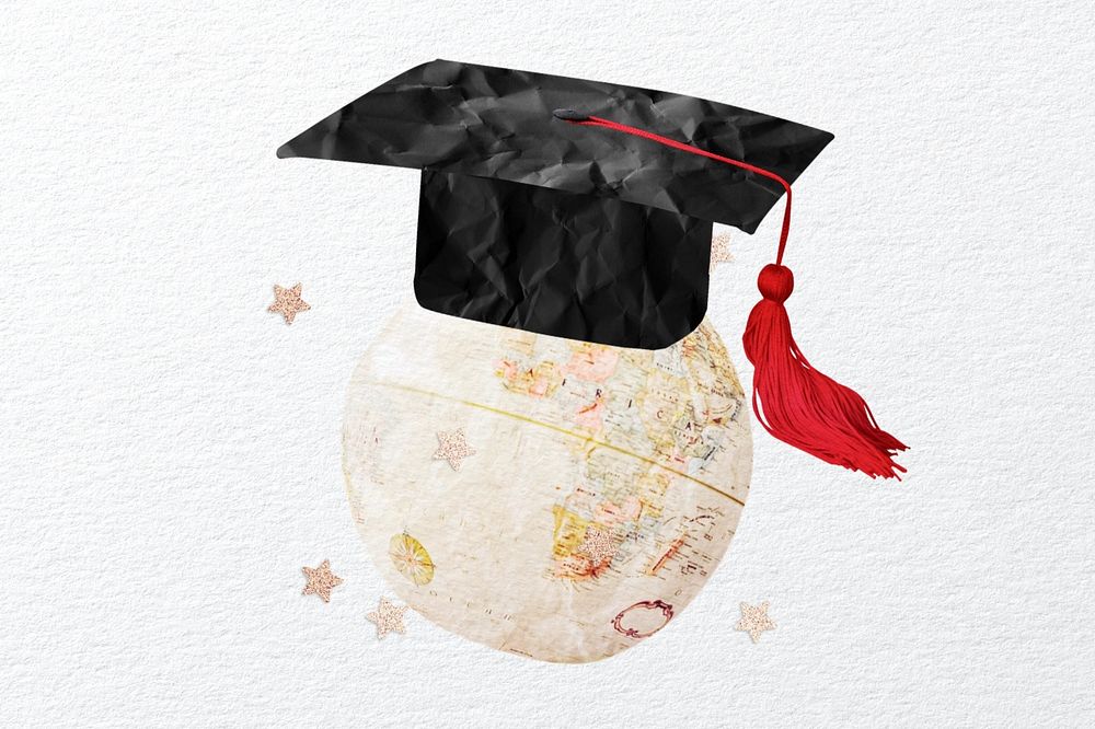 Graduate globe, creative education remix, editable design