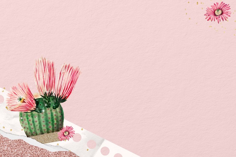 Beige cactus border background, editable design