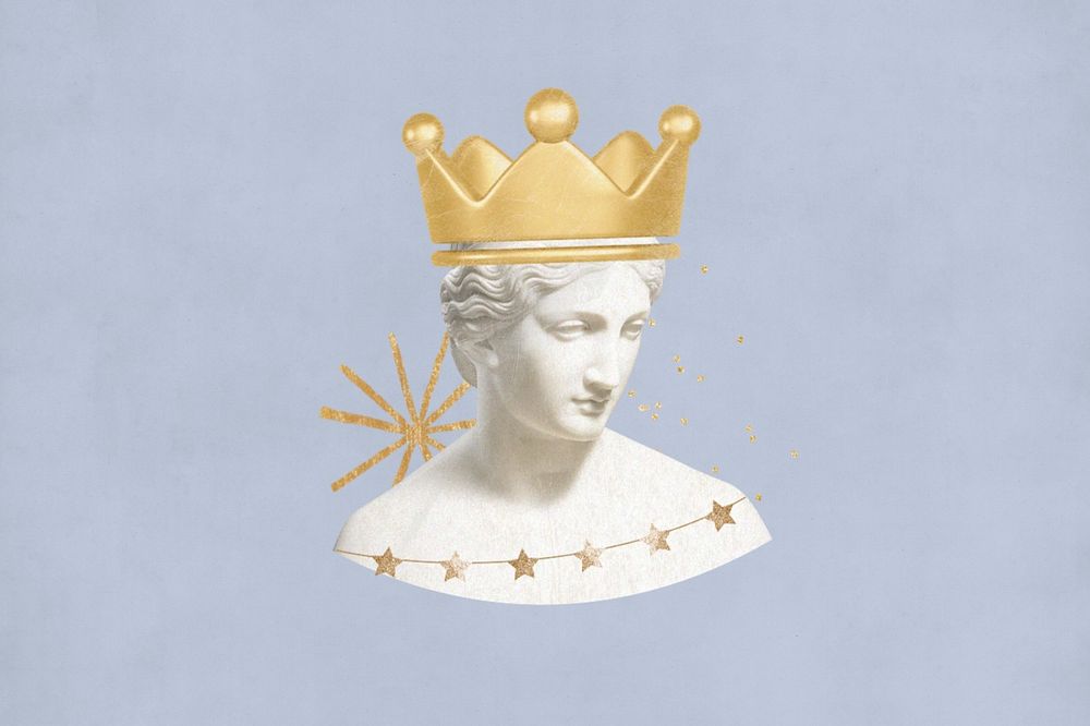 Greek Goddess queen statue, creative remix, editable design