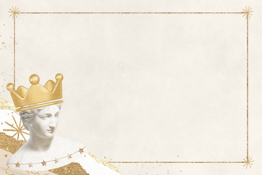 Queen statue frame background, editable design