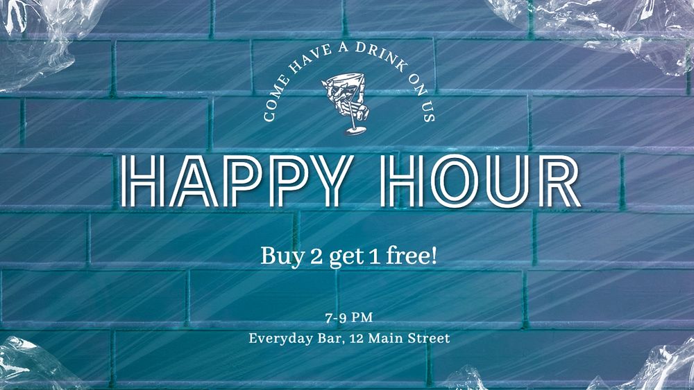 Happy hour banner template, editable design