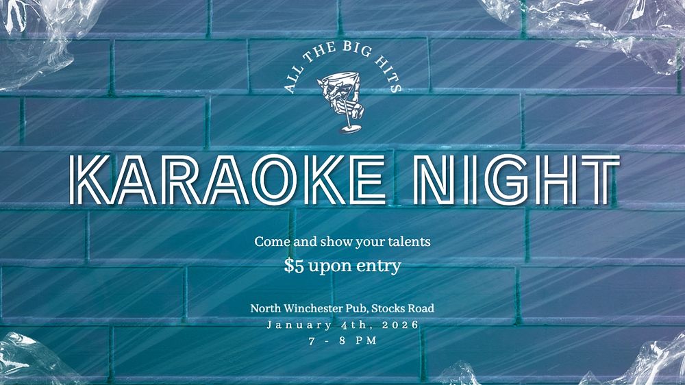 Karaoke night banner template, editable design