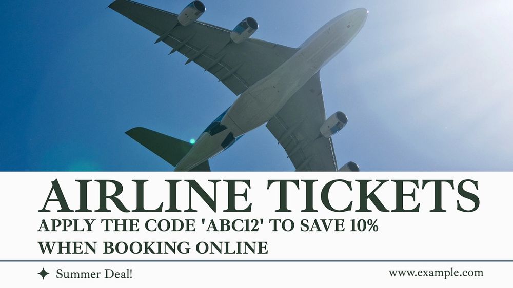 Airline tickets deal Instagram post template, editable text blog banner template, editable text