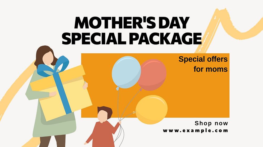 Mother's day special blog banner template, editable text