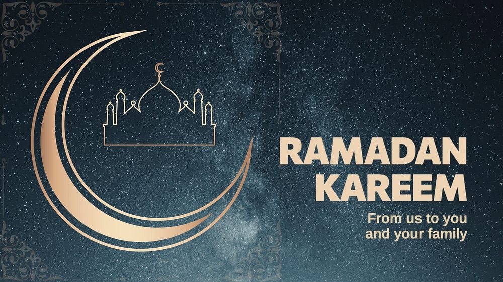 Ramadan Kareem blog banner template, editable text