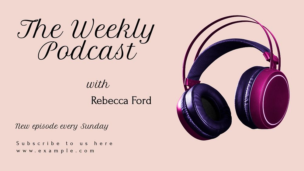 Weekly podcast blog banner template, editable design