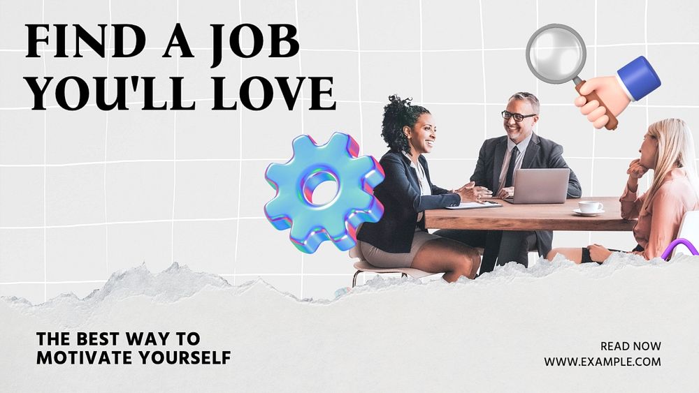 Dream job blog banner template, editable text