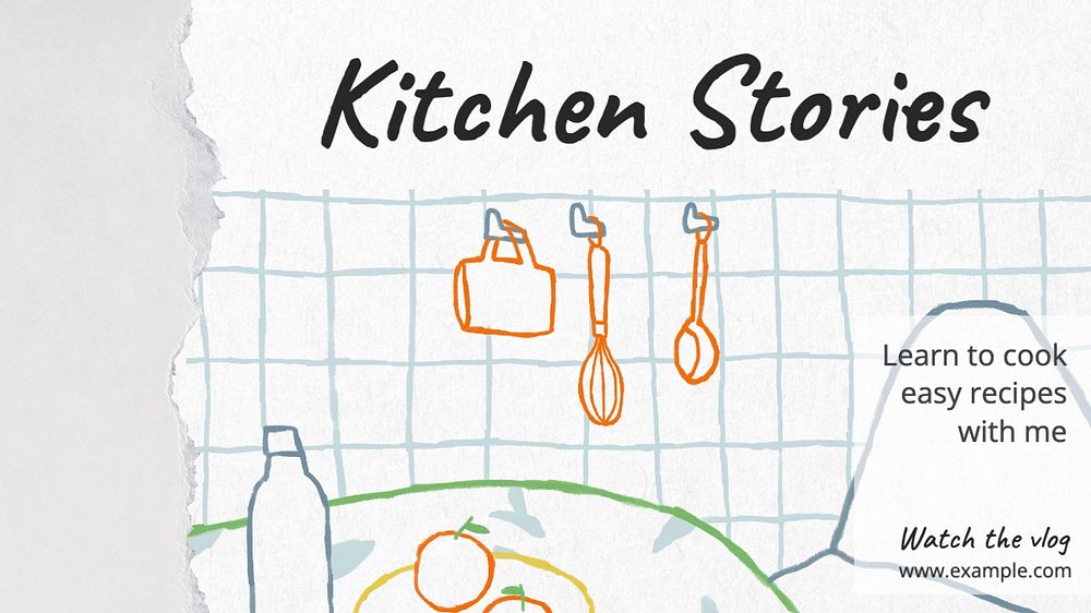 Kitchen stories blog banner template, editable text