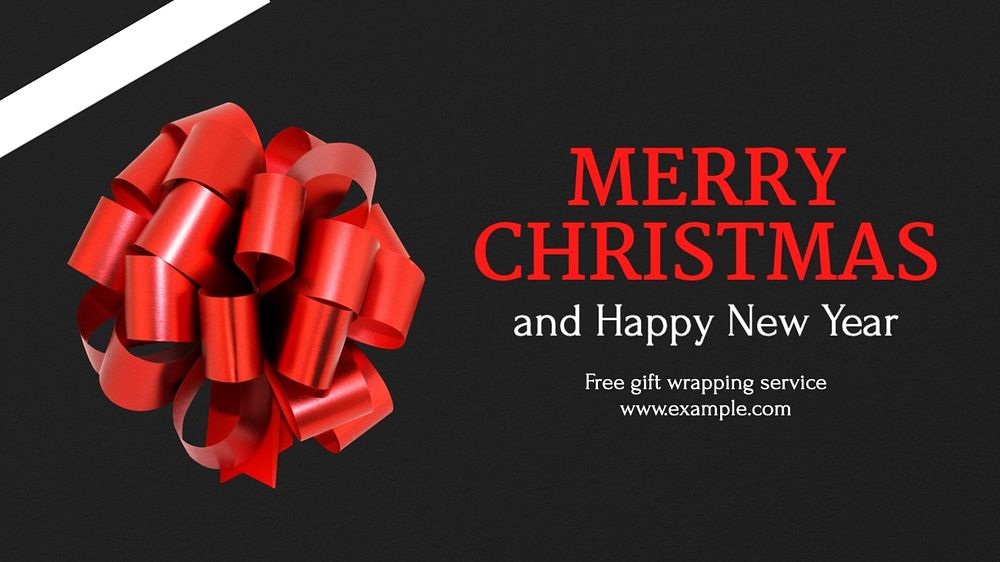 Merry Christmas blog banner template, editable design