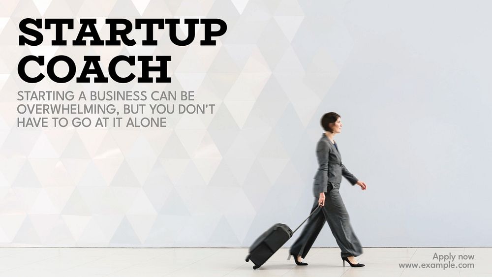 Startup coach business blog banner template, editable design