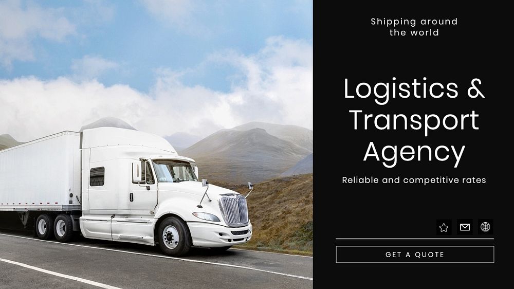 Logistic & transport blog banner template, editable design