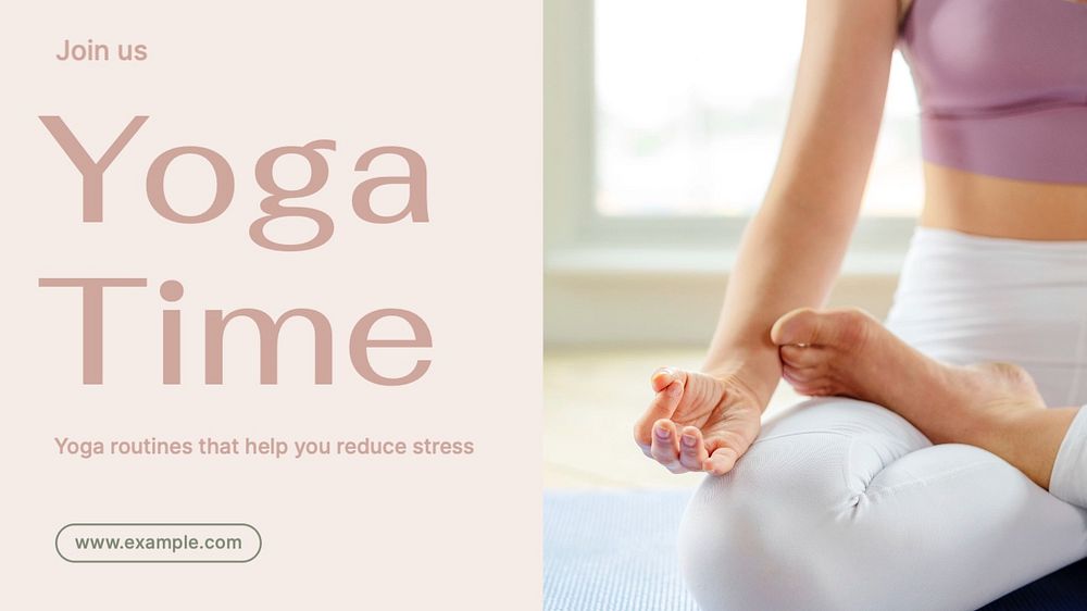 Yoga  blog banner template, editable text