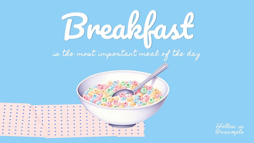 Breakfast Facebook cover template, editable design