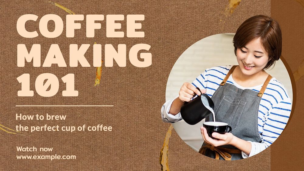 Coffee making 101  blog banner template, editable text