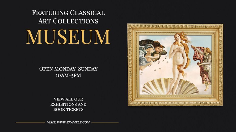 Museum  blog banner template, editable text