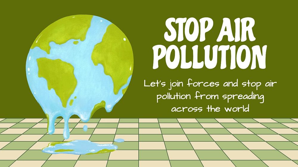 Stop air pollution  blog banner template, editable text