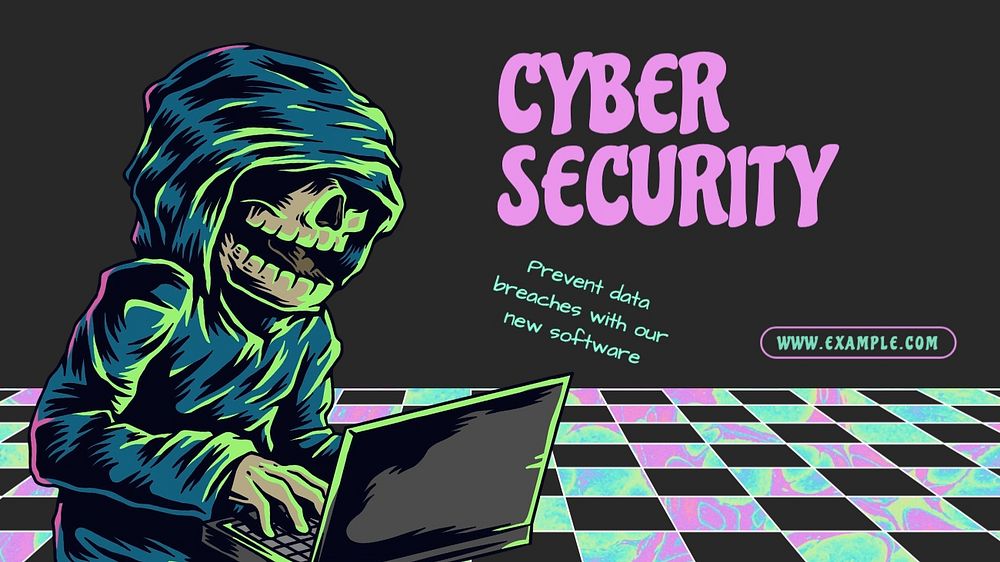 Cyber security blog banner template, editable text