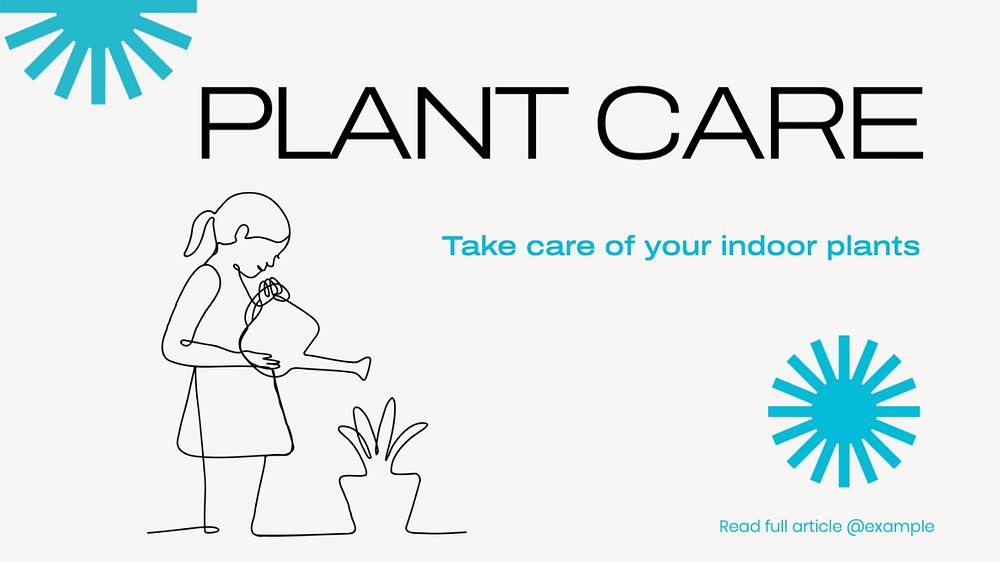 Plant care tips blog banner template, editable text