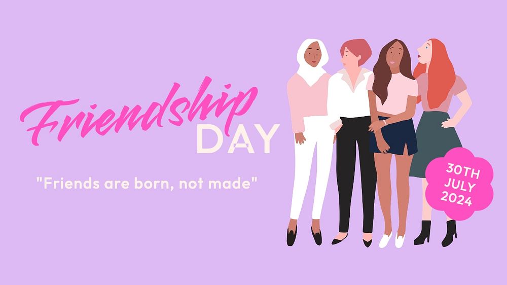 Friendship day blog banner template, editable text