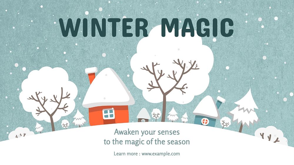 Winter magic  blog banner template, editable text