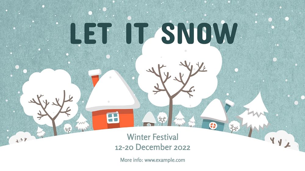 Winter snow festival  blog banner template, editable text