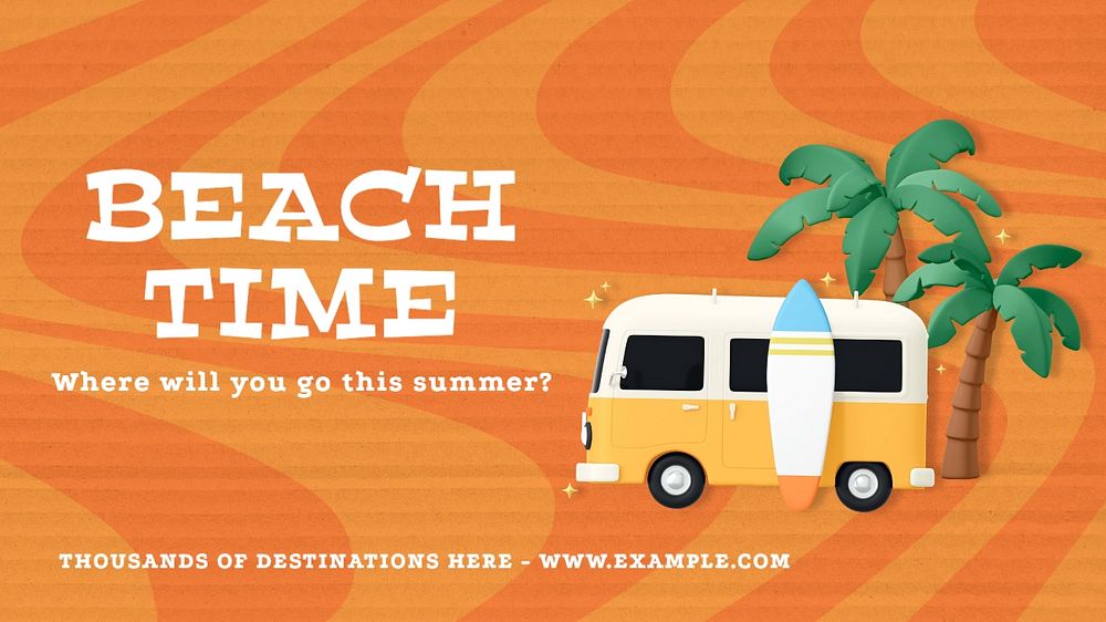 Summer holiday blog banner template, editable text