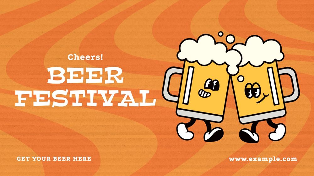 Beer festival blog banner template, editable text