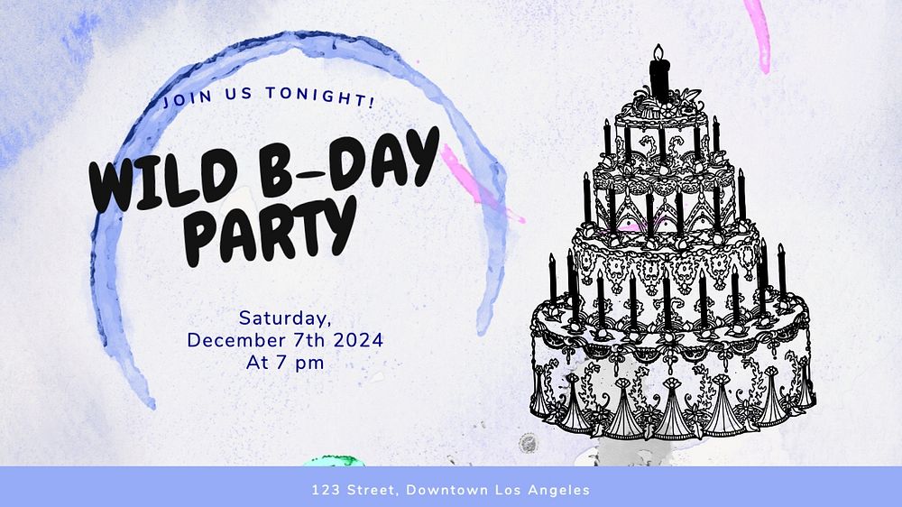 Birthday  blog banner template, editable text