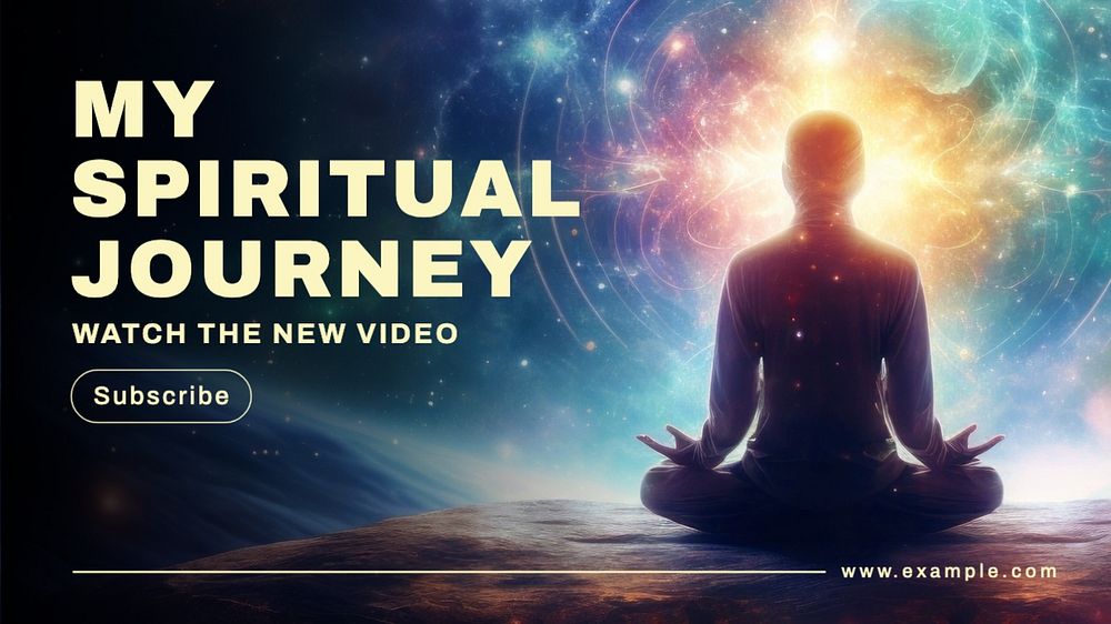 My spiritual journey Youtube cover template, editable design