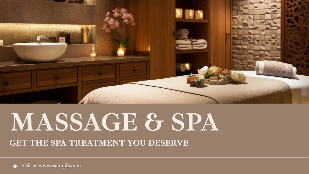 Massage & spa blog banner template, editable text