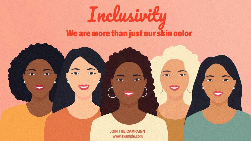 Inclusivity blog banner template, editable text