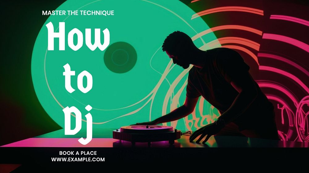 DJ masterclass blog banner template, editable text