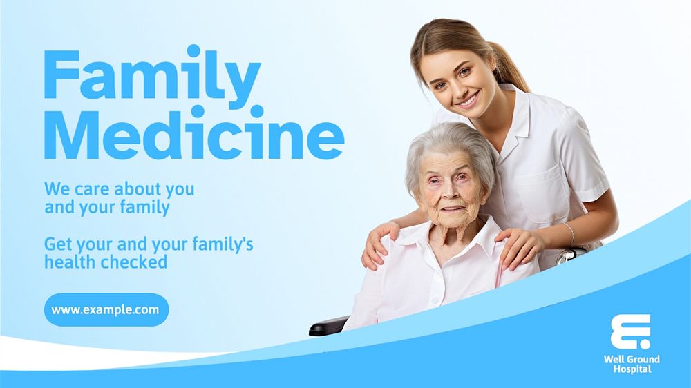 Family medicine blog banner template, editable text