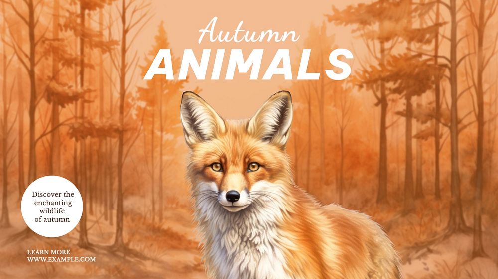 Autumn animals blog banner template, editable text