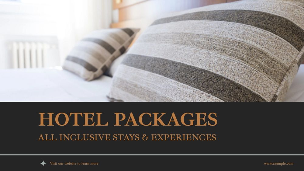 Hotel packages blog banner template, editable text