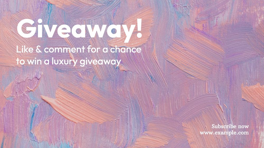 Giveaway blog banner template, editable text