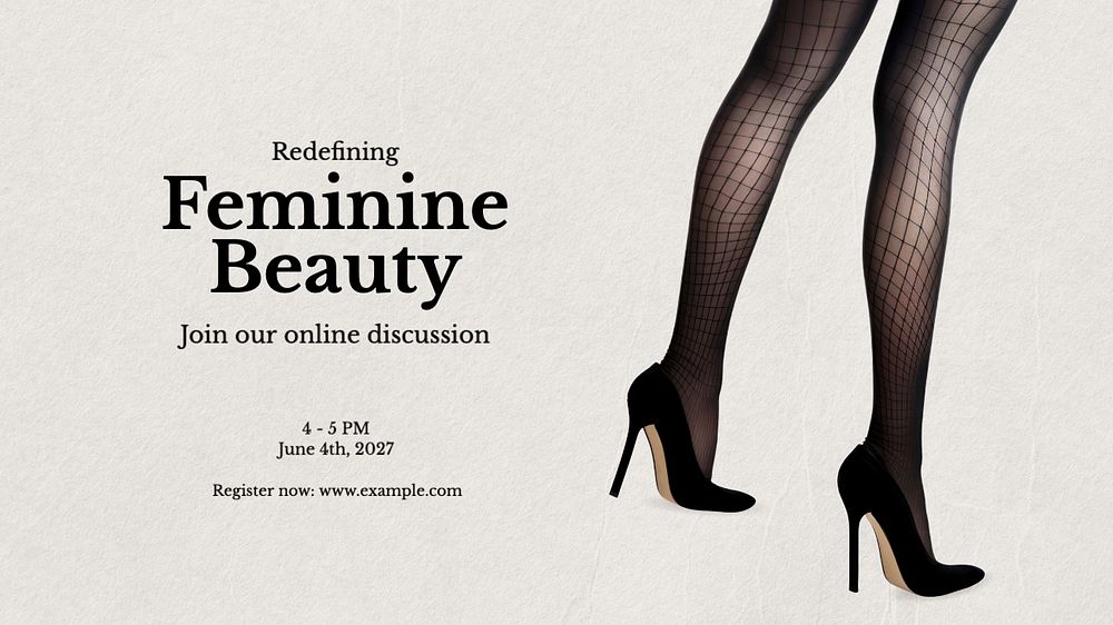 Female beauty webinar blog banner template, editable text