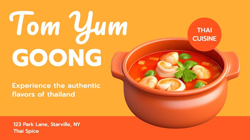 Tom yum goong blog banner template, editable text